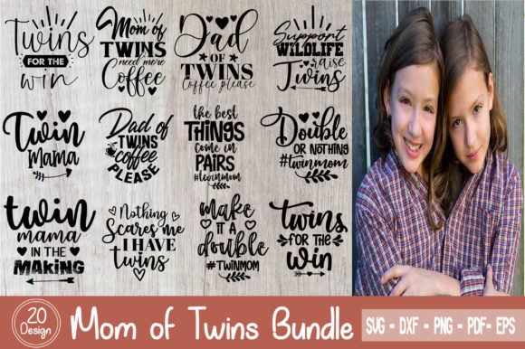 Twin Mom Svg Bundle: Graphics and Crafts for Editorial Use